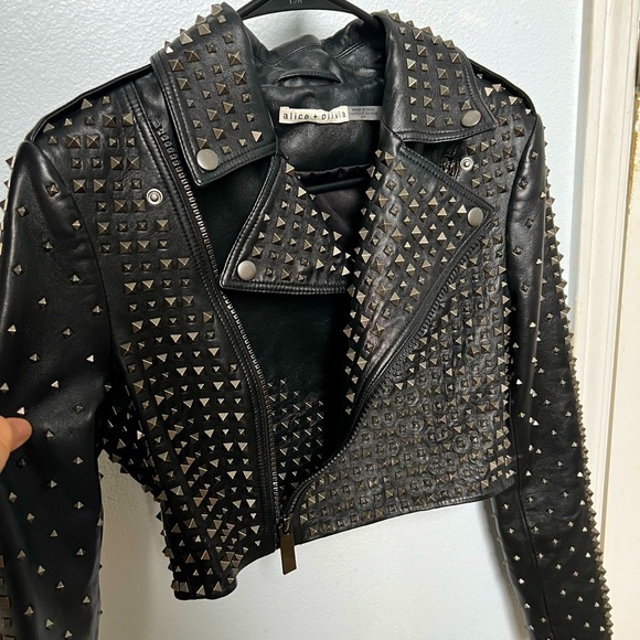 Alice + Olivia Krishna moto leather jacket - Picture 10 of 12